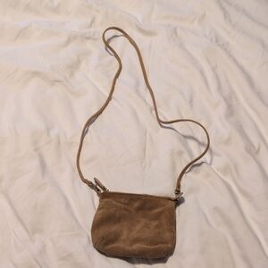 Elegant Tan Suede Crossbody Bag